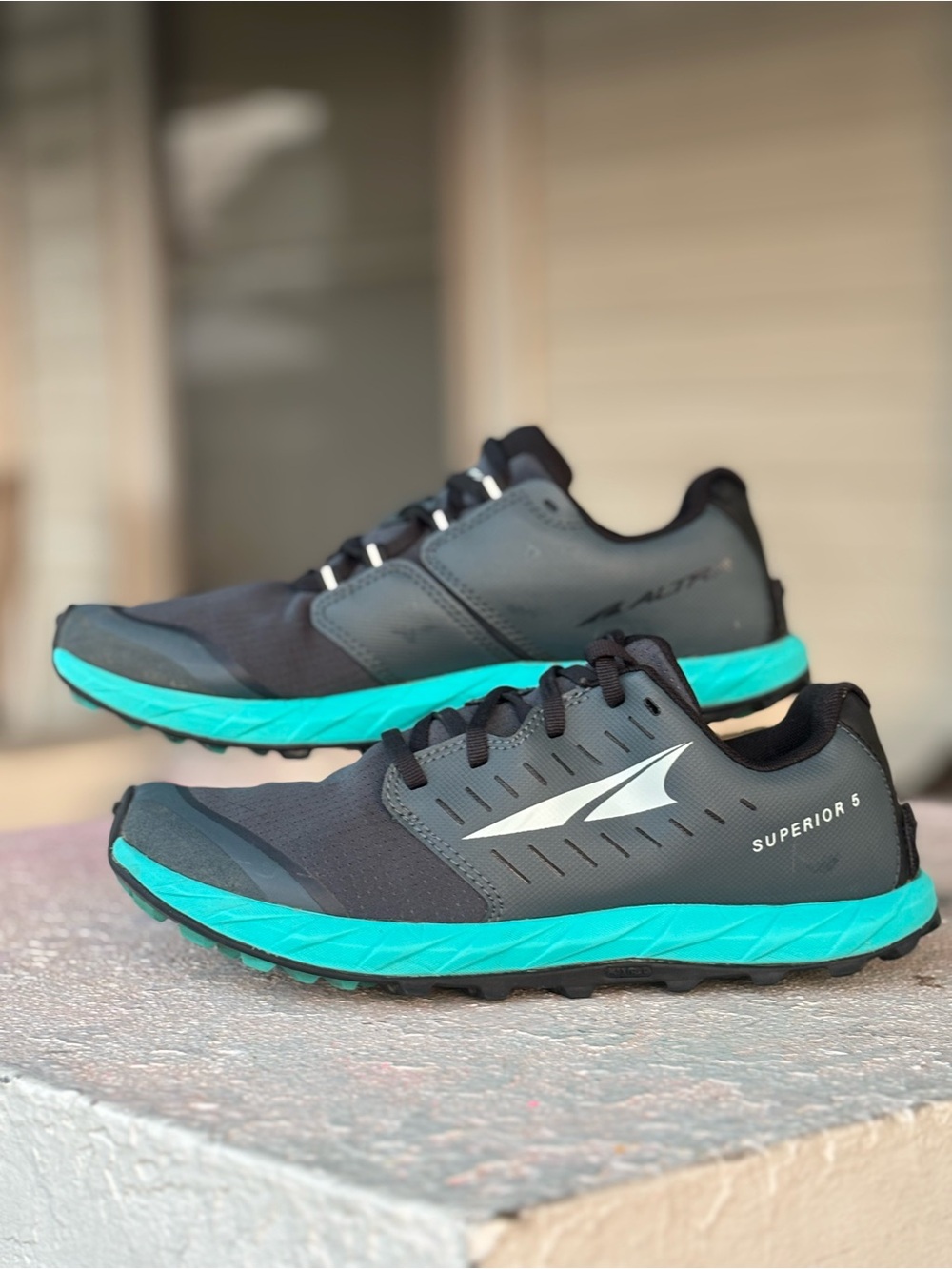 Altra Superior 5 Trail Running Shoes Women’s 8 Black Teal Zero Drop Sneakers
